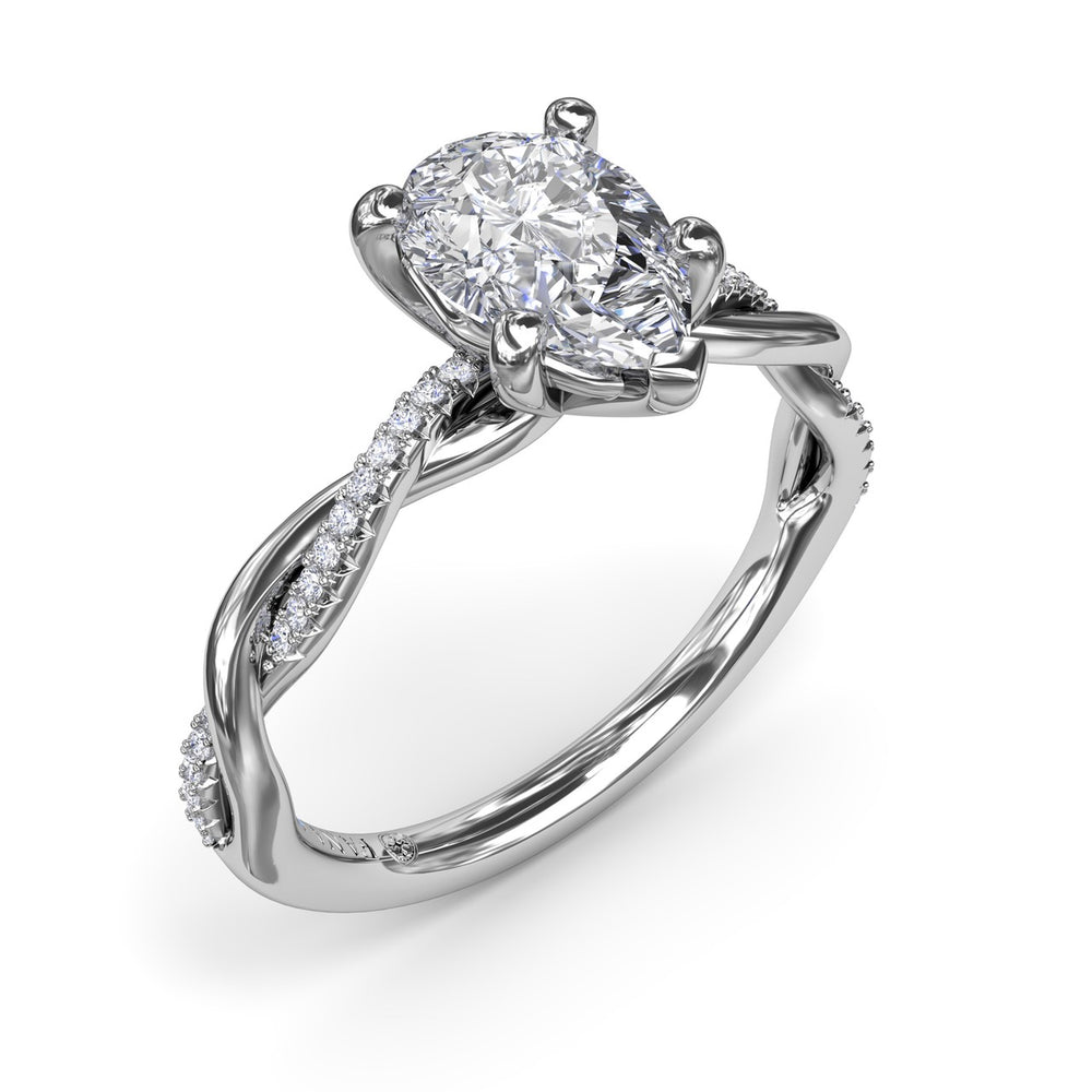 Gold And Diamond Twist Engagement Ring