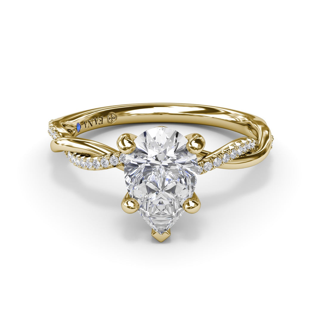 Gold And Diamond Twist Engagement Ring