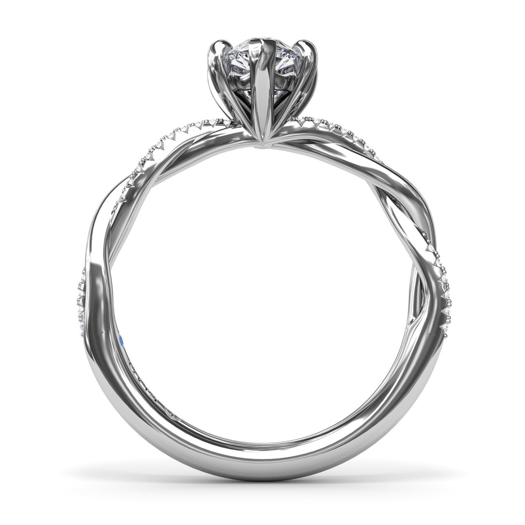 Gold And Diamond Twist Engagement Ring