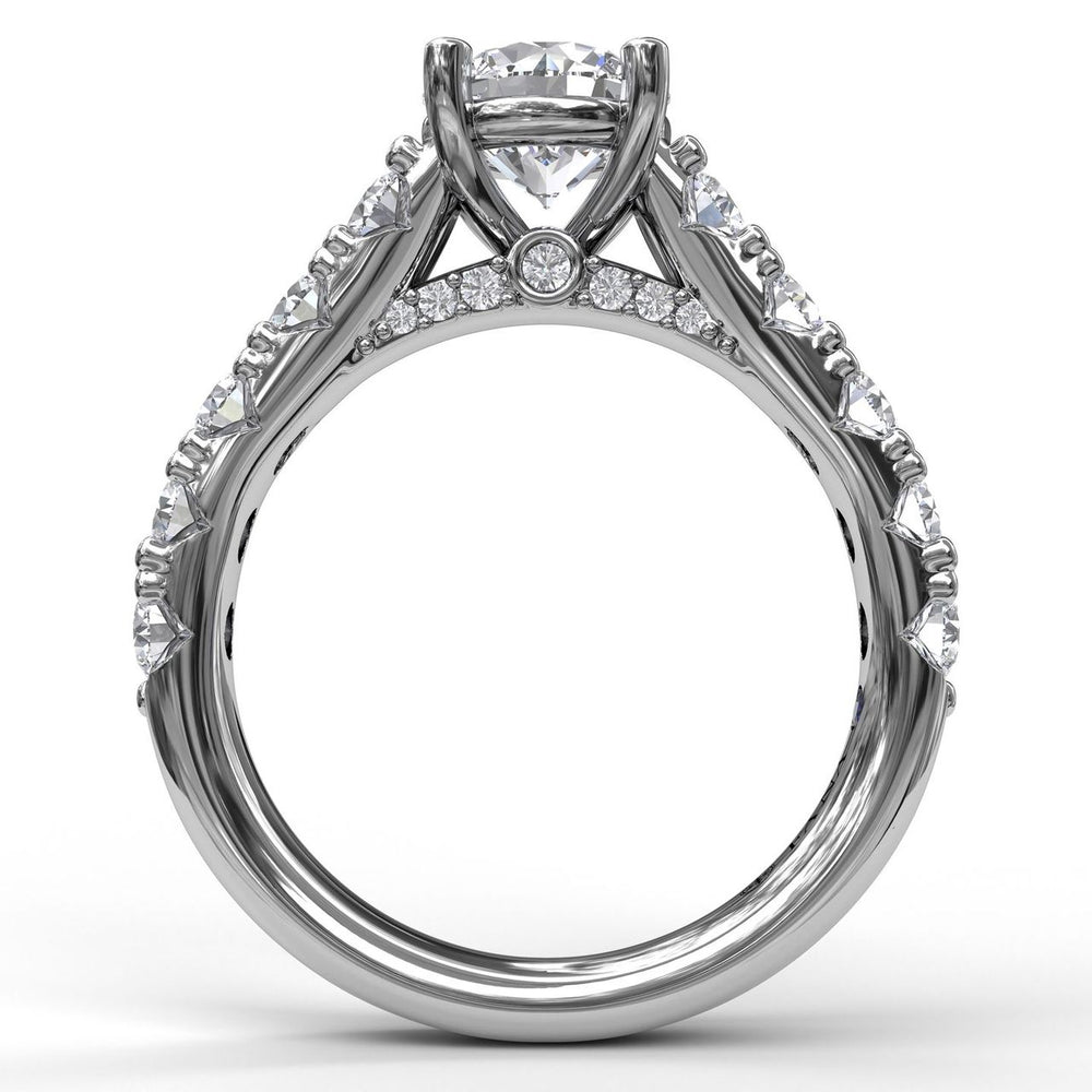 Wide Band With Bold Pave Engagement Ring