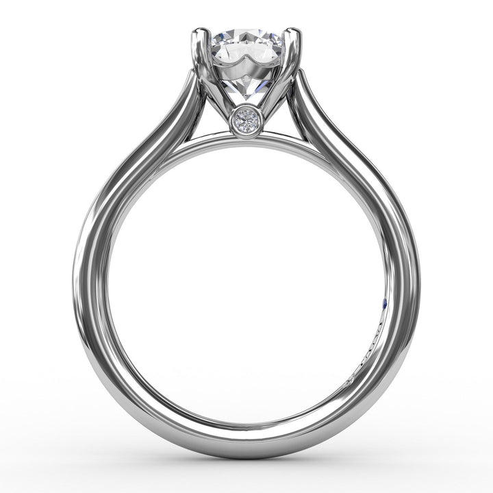 Classic Round Diamond Solitaire Engagement Ring With Cathedral Setting