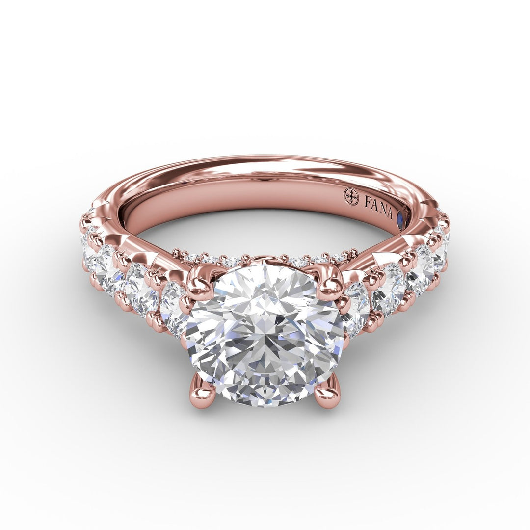 Classic Round Chunky Diamond Solitaire Engagement Ring