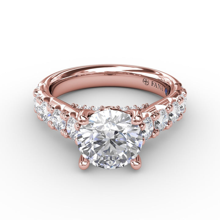 Classic Round Chunky Diamond Solitaire Engagement Ring