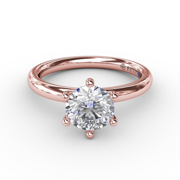 Classic Six-Prong Round Diamond Solitaire Engagement Ring