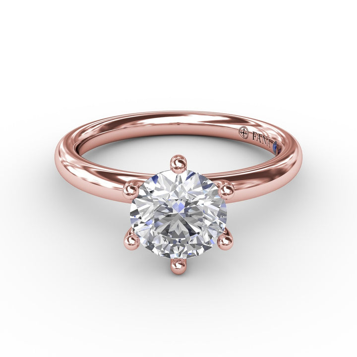 Classic Six-Prong Round Diamond Solitaire Engagement Ring