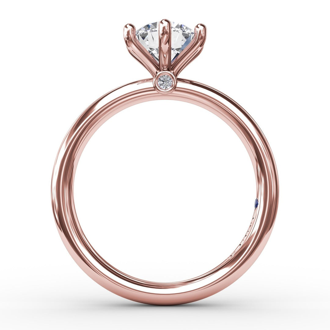 Classic Six-Prong Round Diamond Solitaire Engagement Ring