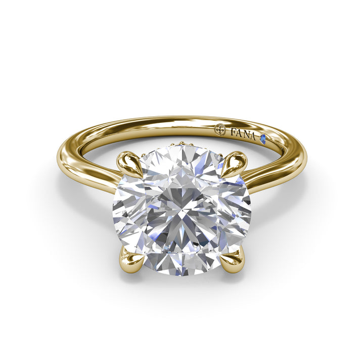 Classic Hidden Halo Diamond Engagement Ring