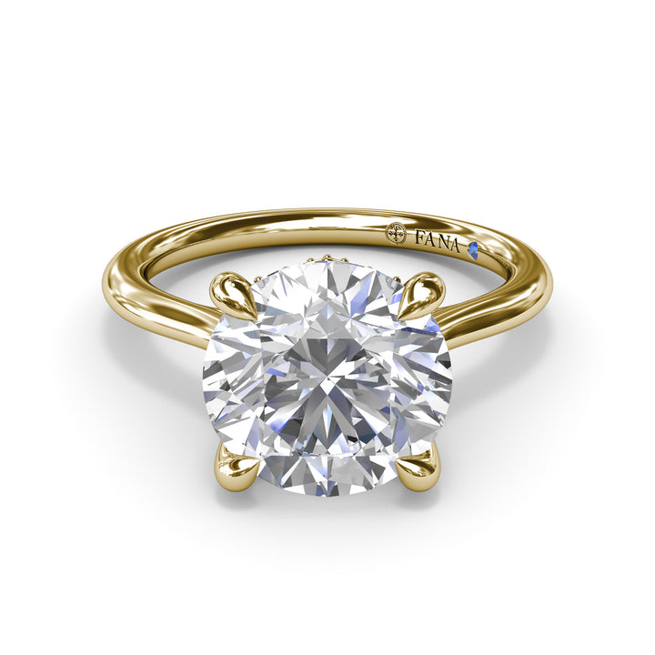 Classic Hidden Halo Diamond Engagement Ring