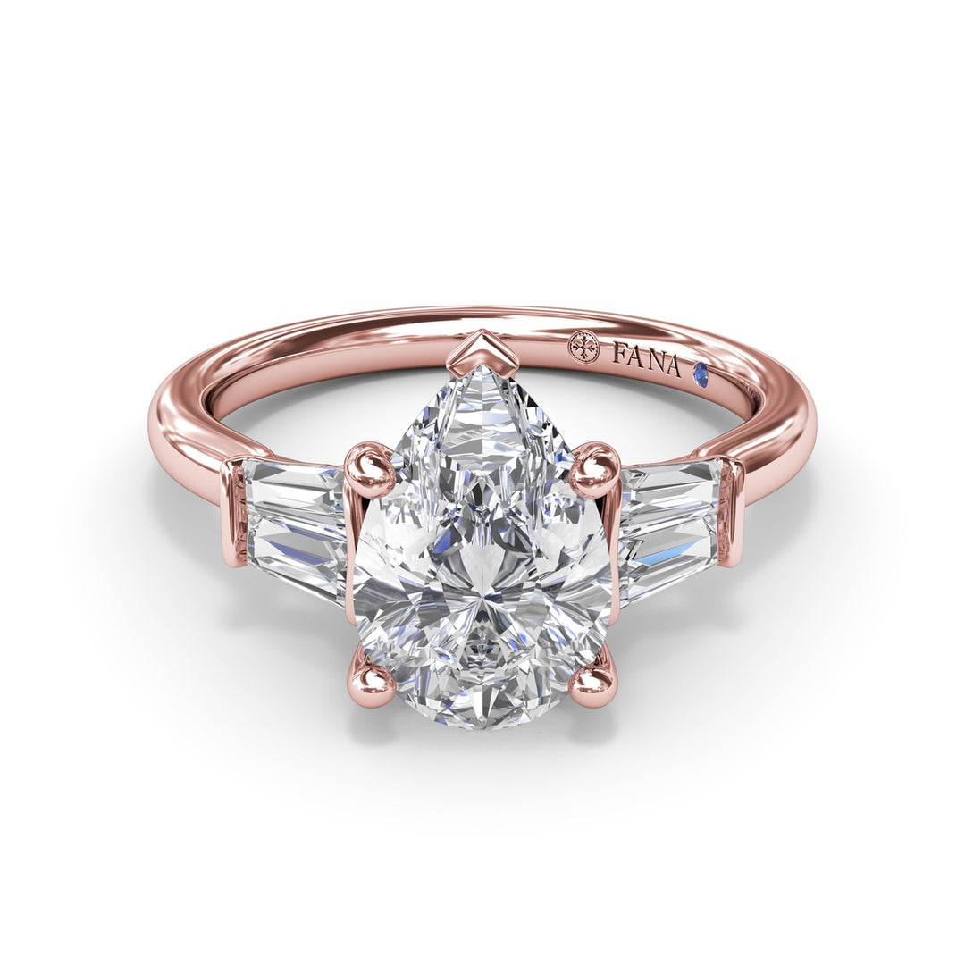 Double Pear Diamond Engagement Ring