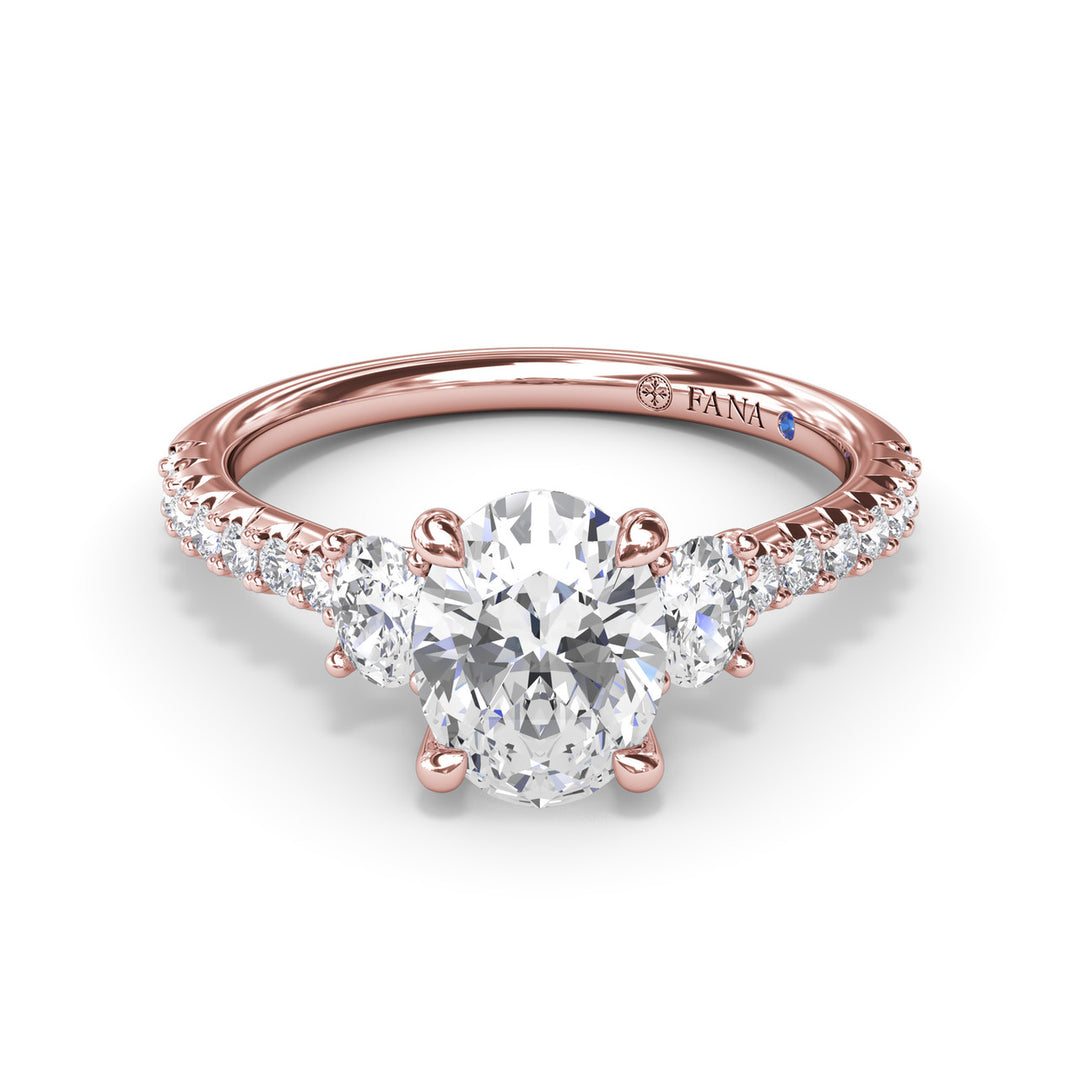 Dynamic Trio Diamond Engagement Ring