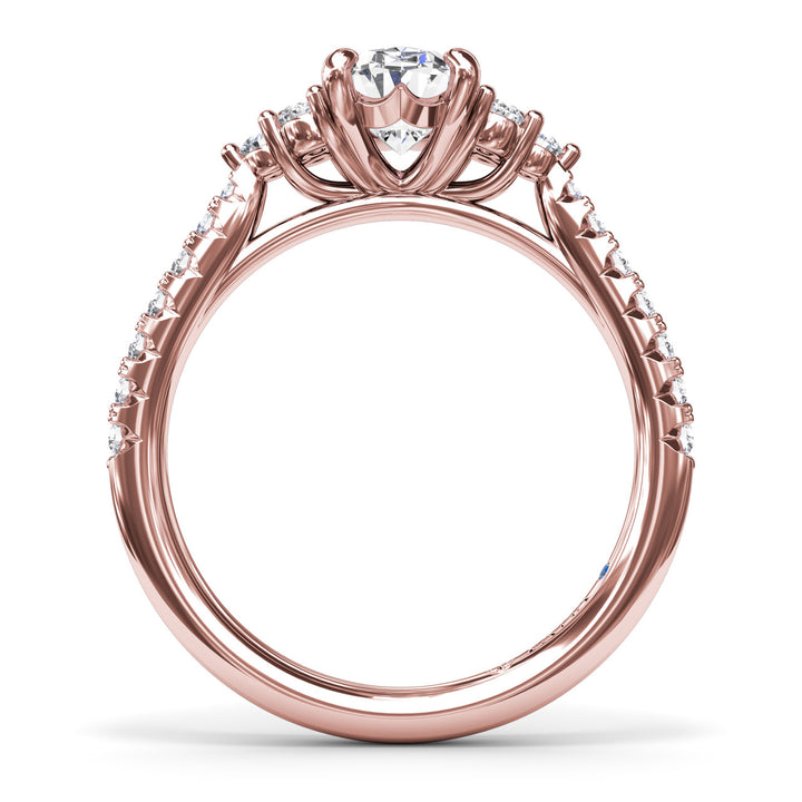 Clustered Diamond Engagement Ring