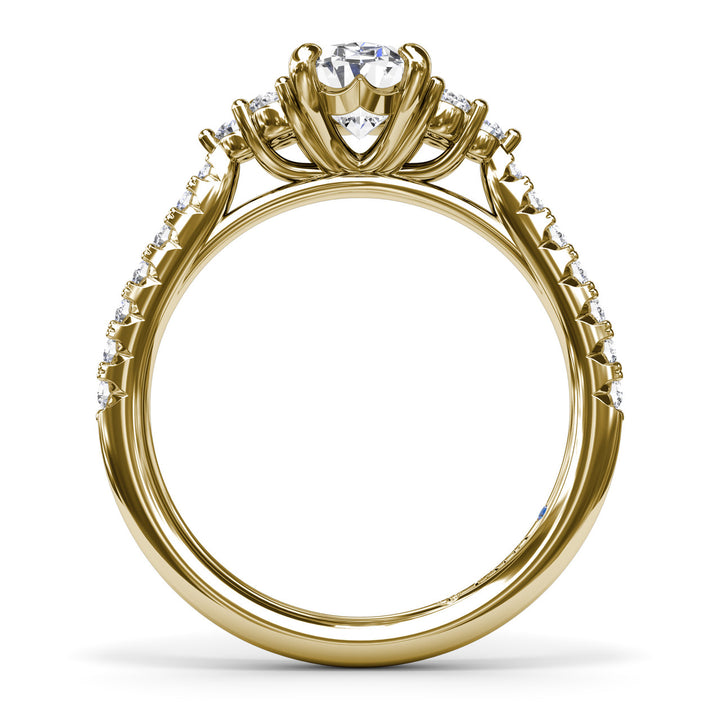 Clustered Diamond Engagement Ring