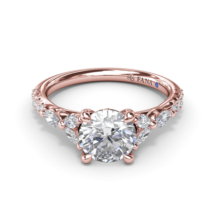 Vintage Floral Diamond Engagement Ring