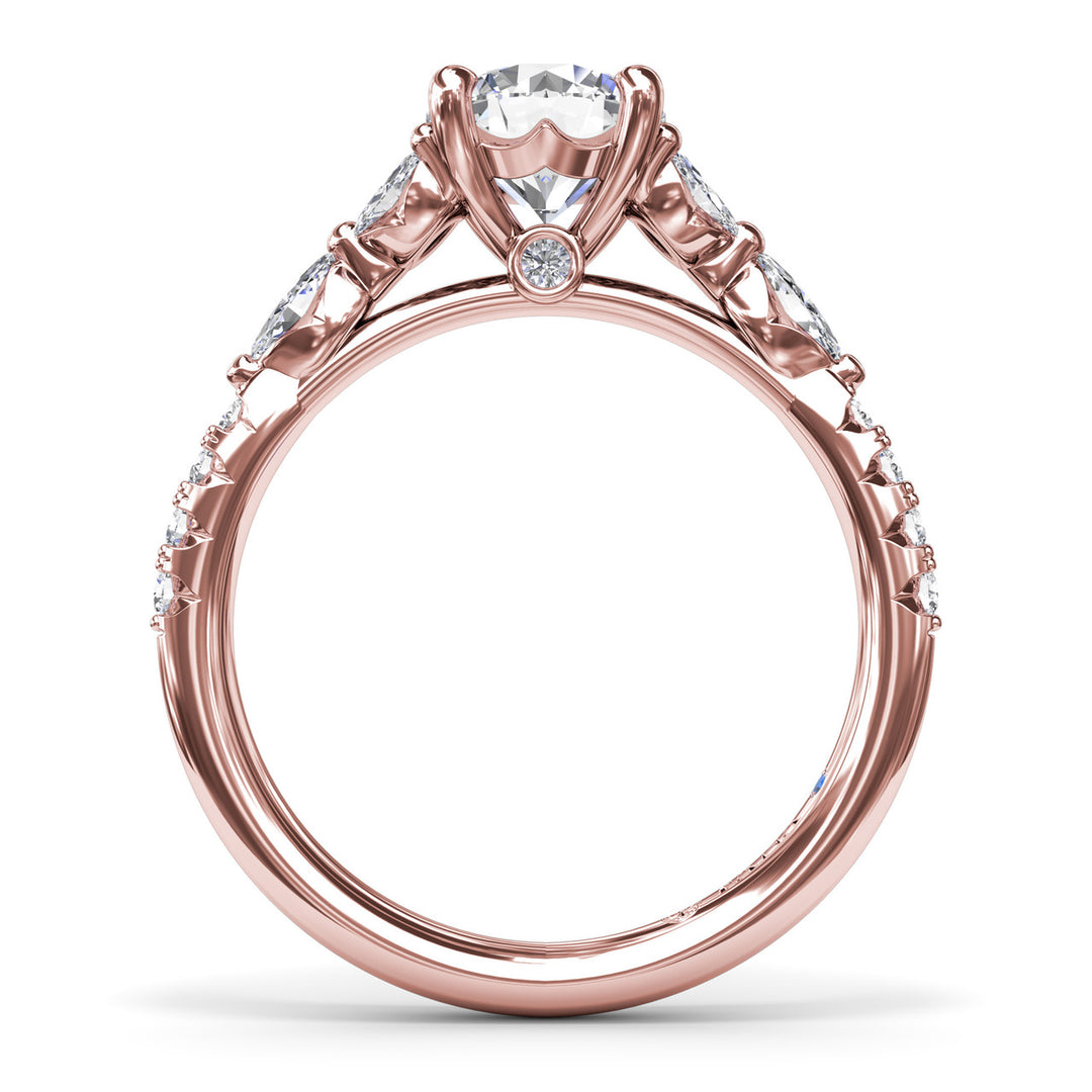 Vintage Floral Diamond Engagement Ring