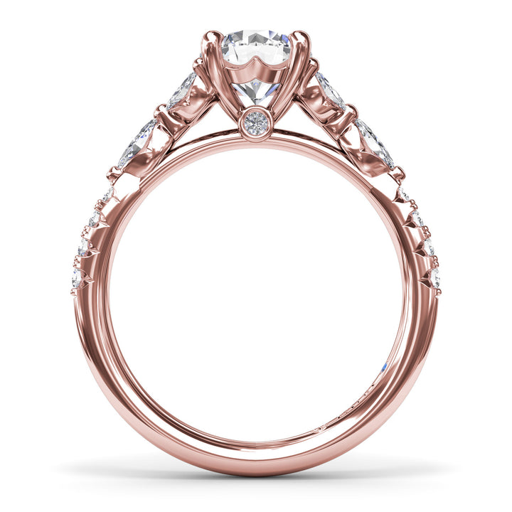 Vintage Floral Diamond Engagement Ring