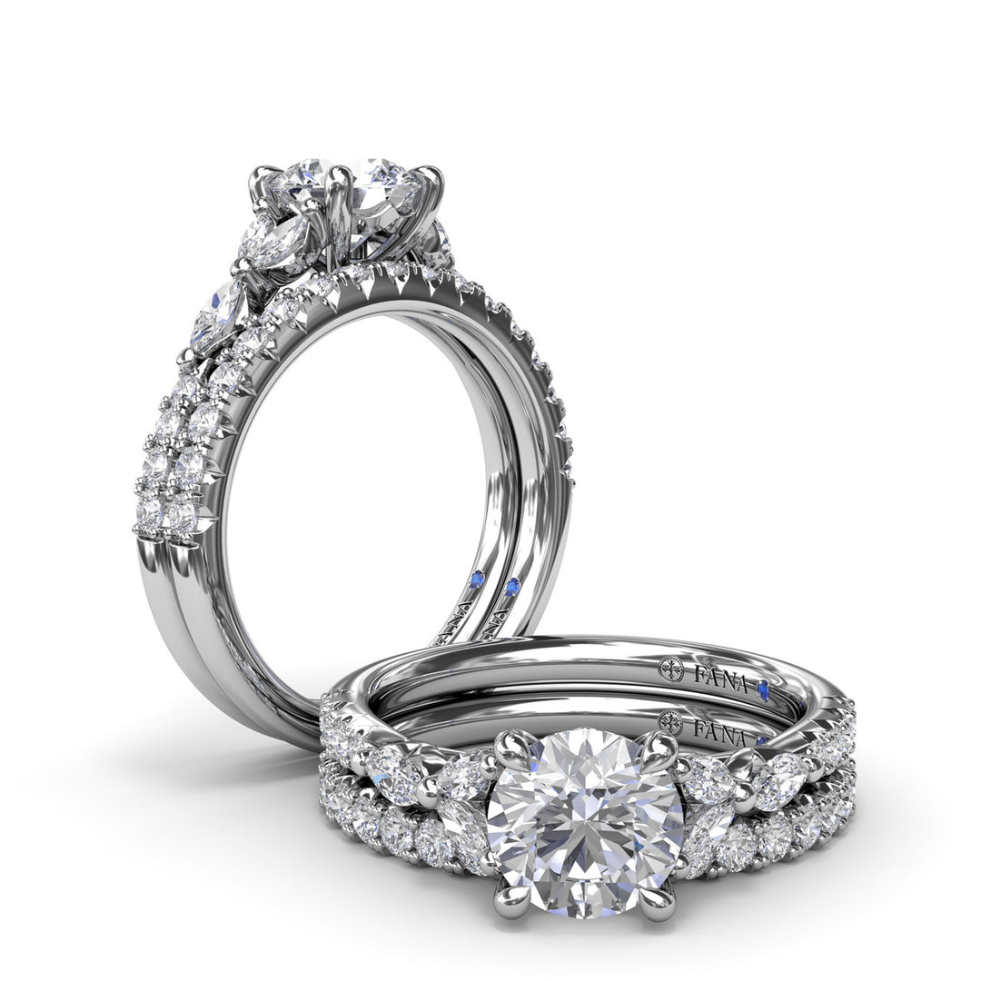 Vintage Floral Diamond Engagement Ring