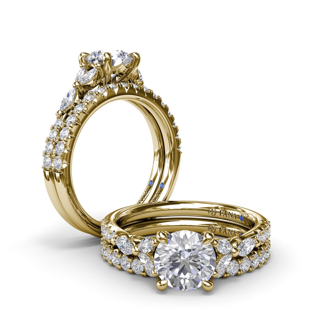 Vintage Floral Diamond Engagement Ring