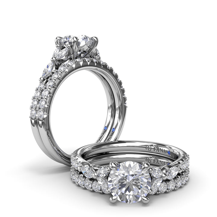 Vintage Floral Diamond Engagement Ring