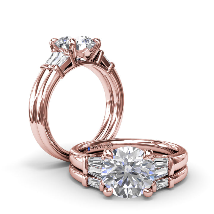 Tapered Baguette Diamond Engagement Ring