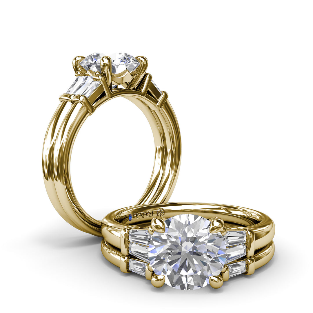 Tapered Baguette Diamond Engagement Ring