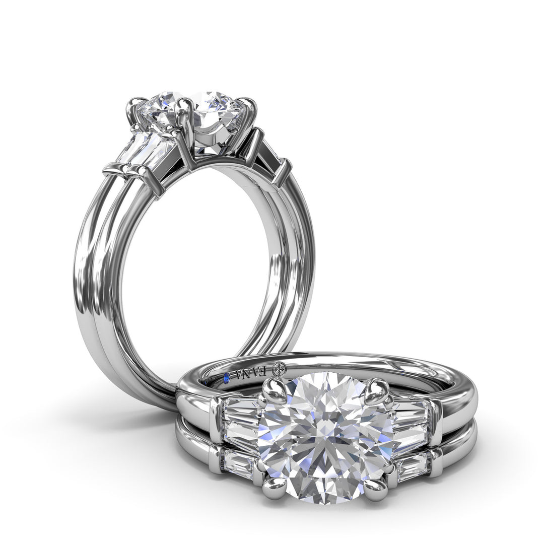 Tapered Baguette Diamond Engagement Ring