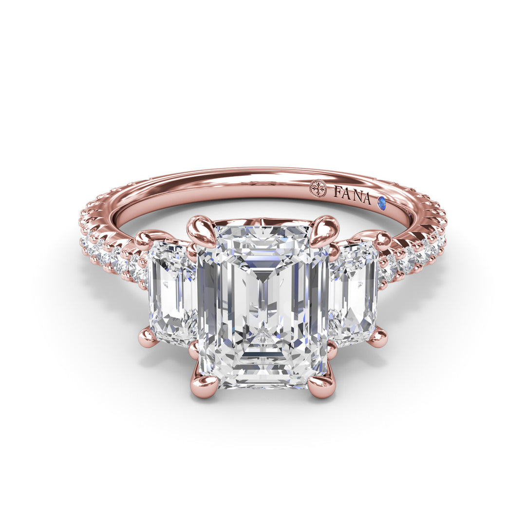 Three Stone Beauty Diamond Engagement Ring