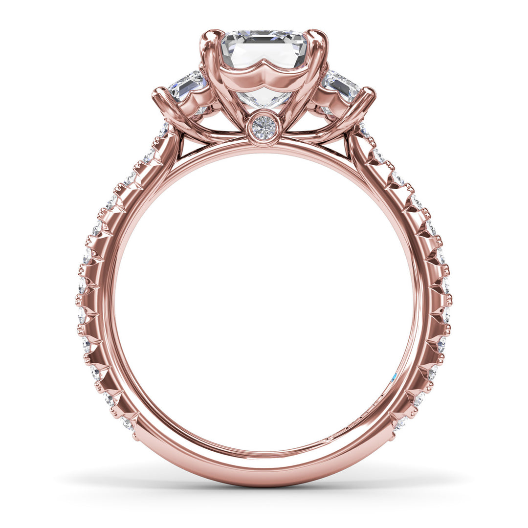 Three Stone Beauty Diamond Engagement Ring