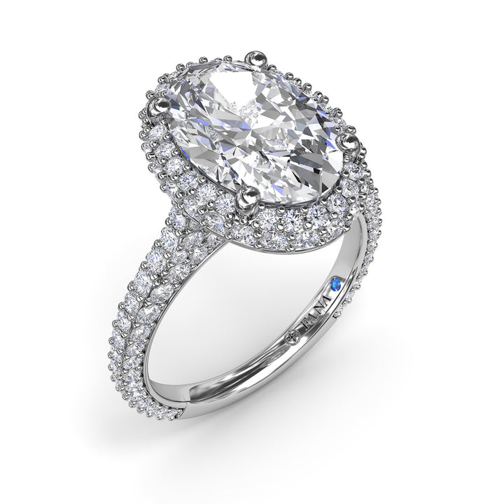 Bold Halo Diamond Engagement Ring