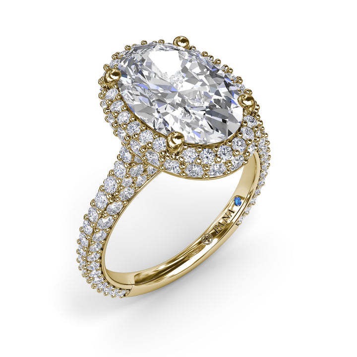 Bold Halo Diamond Engagement Ring