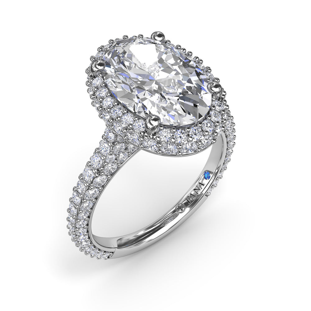 Bold Halo Diamond Engagement Ring