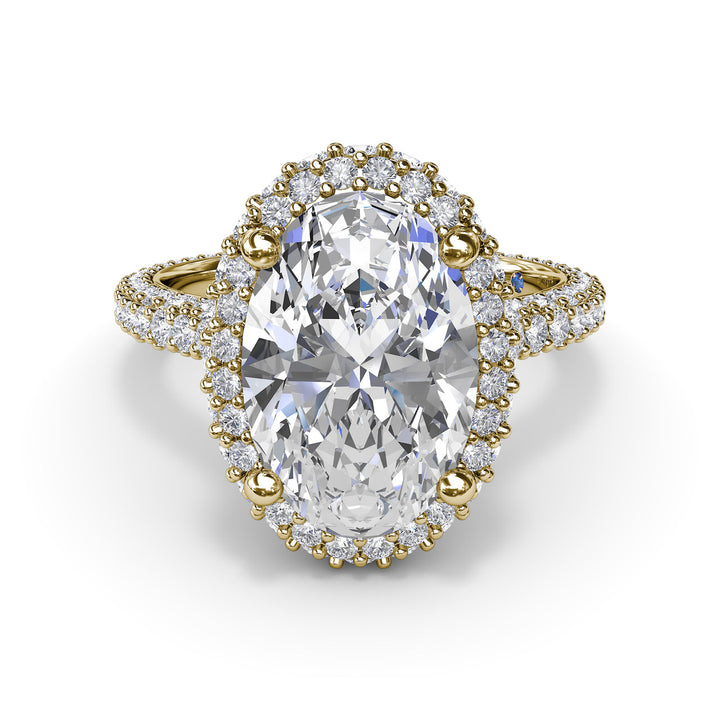 Bold Halo Diamond Engagement Ring