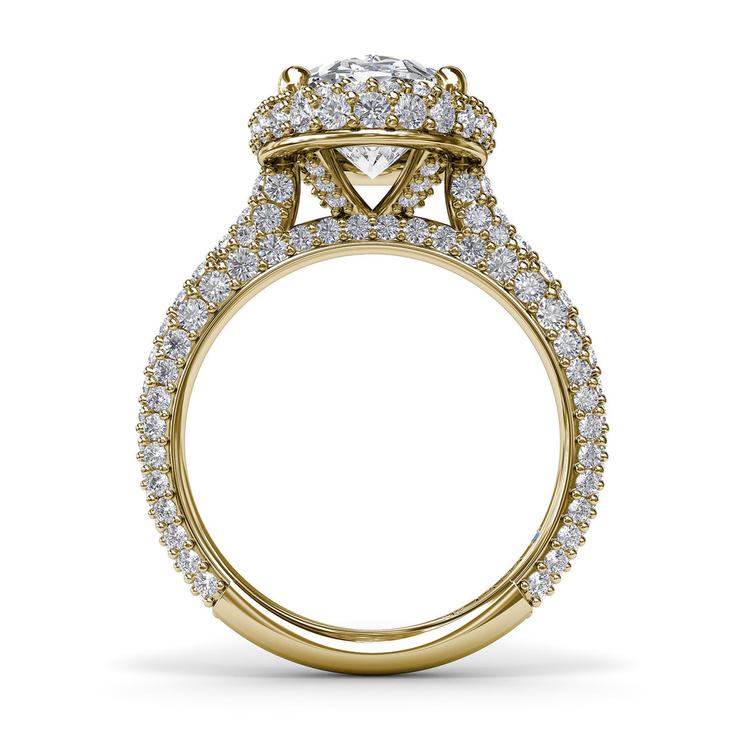 Bold Halo Diamond Engagement Ring