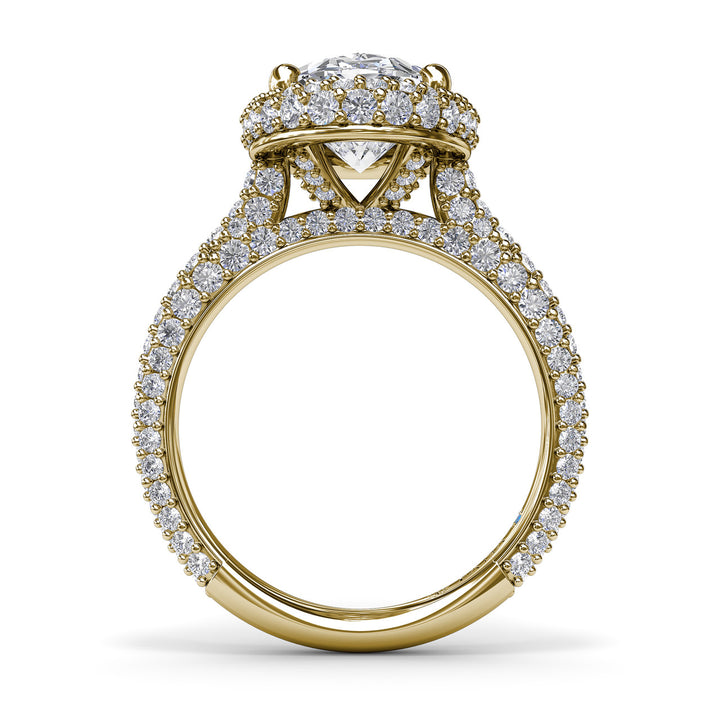 Bold Halo Diamond Engagement Ring