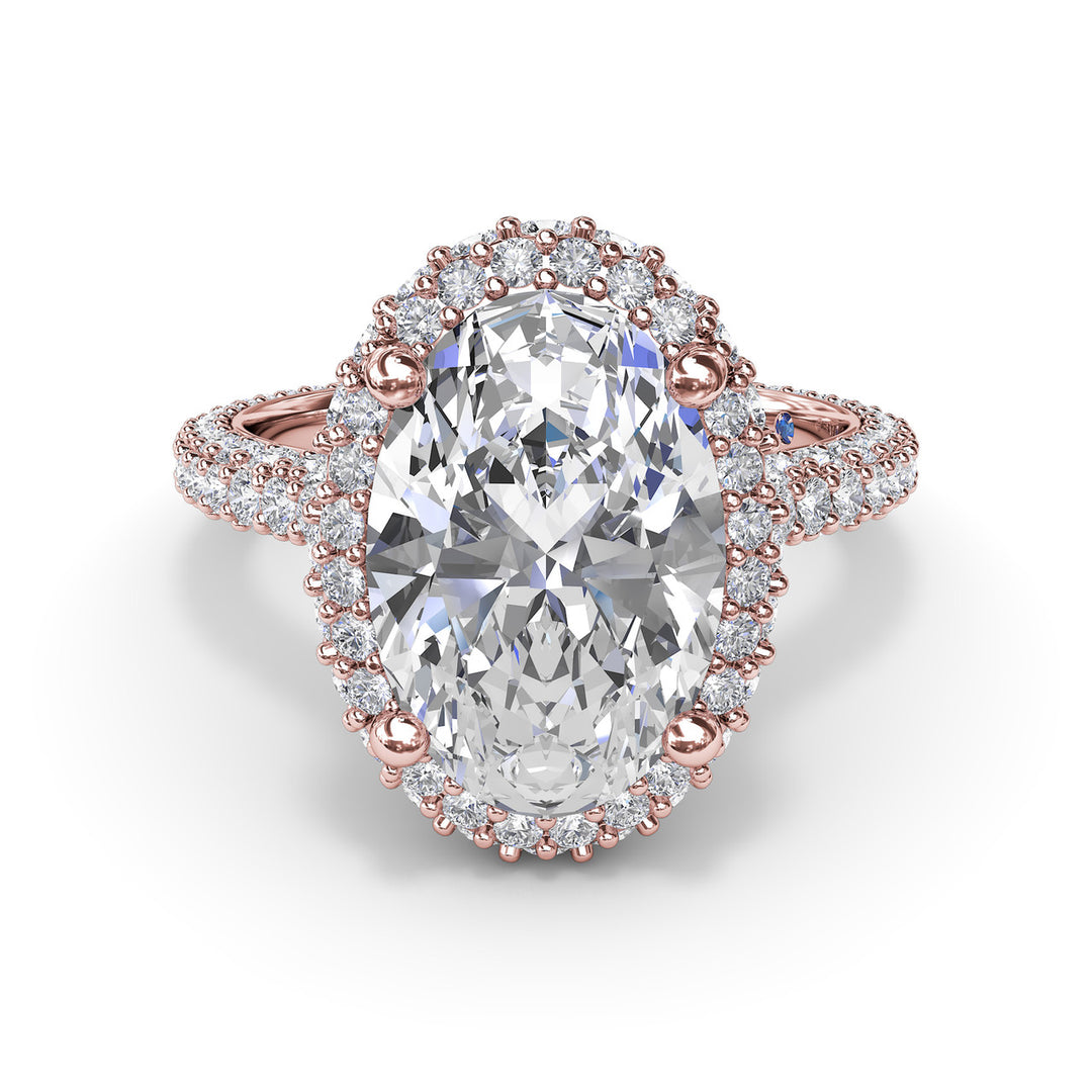 Bold Halo Diamond Engagement Ring