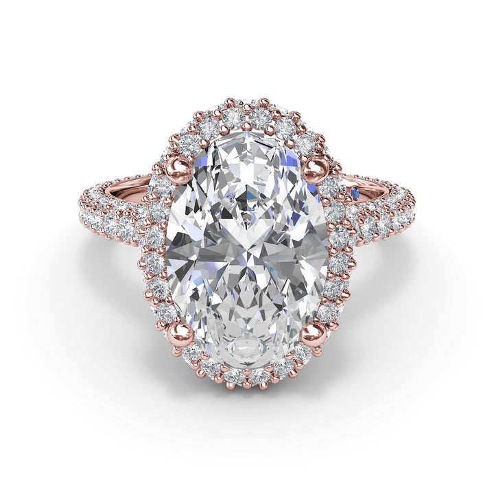 Bold Halo Diamond Engagement Ring