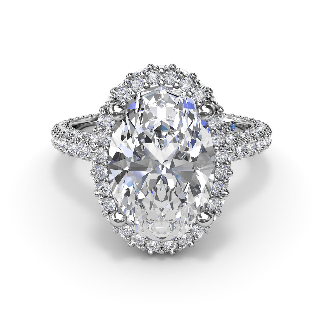Bold Halo Diamond Engagement Ring