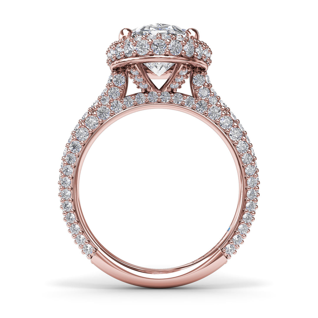 Bold Halo Diamond Engagement Ring