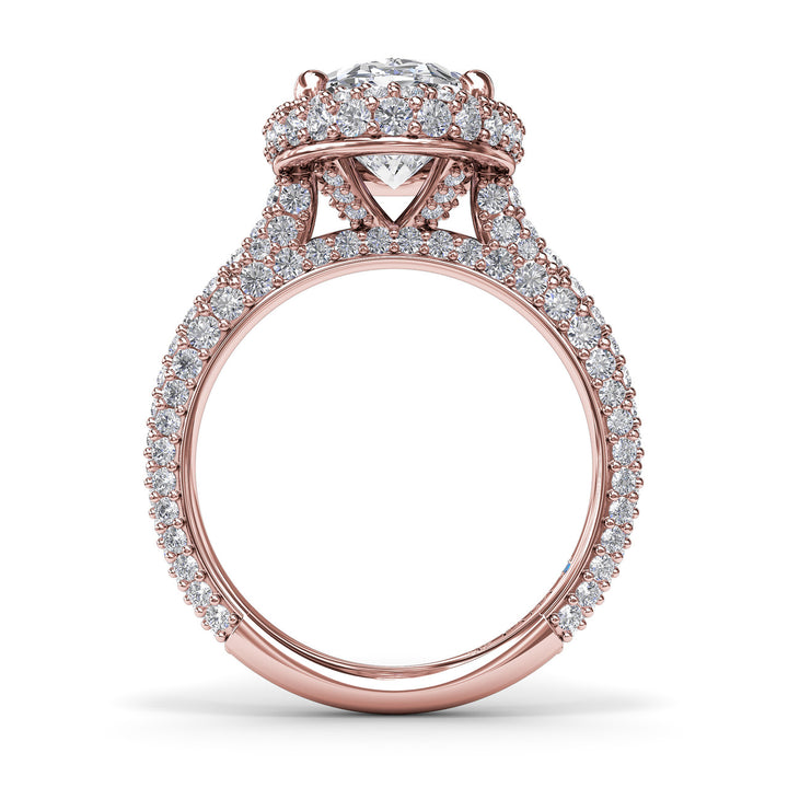 Bold Halo Diamond Engagement Ring