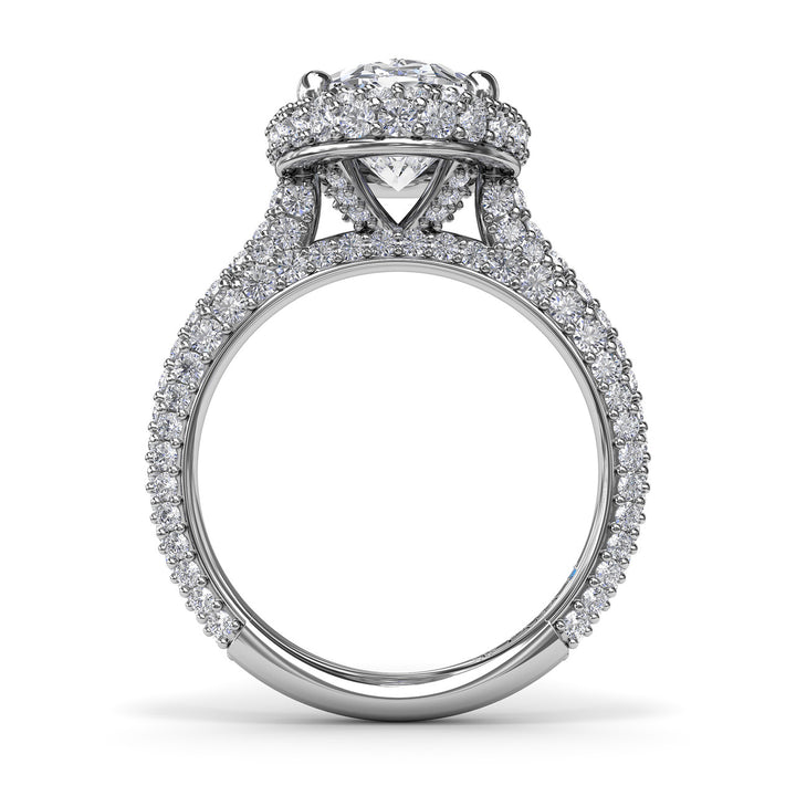 Bold Halo Diamond Engagement Ring