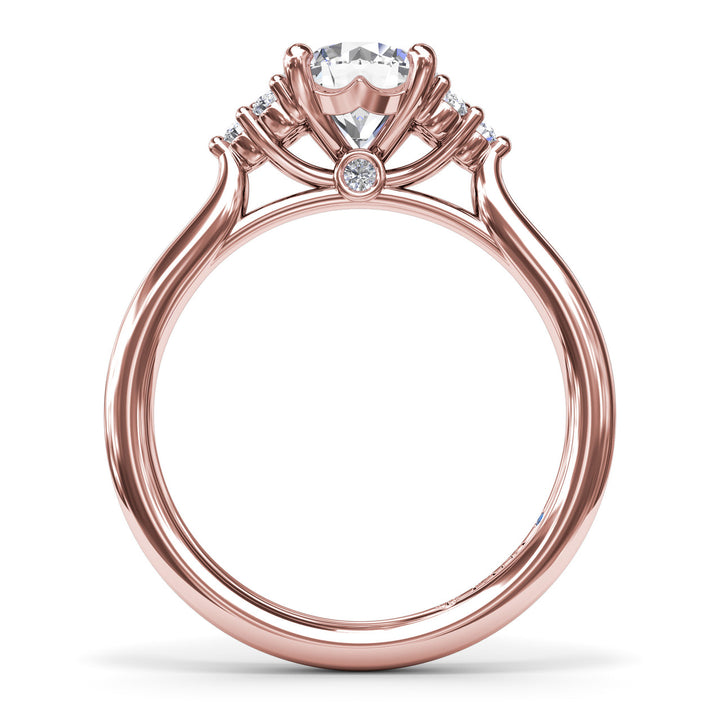 Sophisticated Side Cluster Diamond Engagement Ring