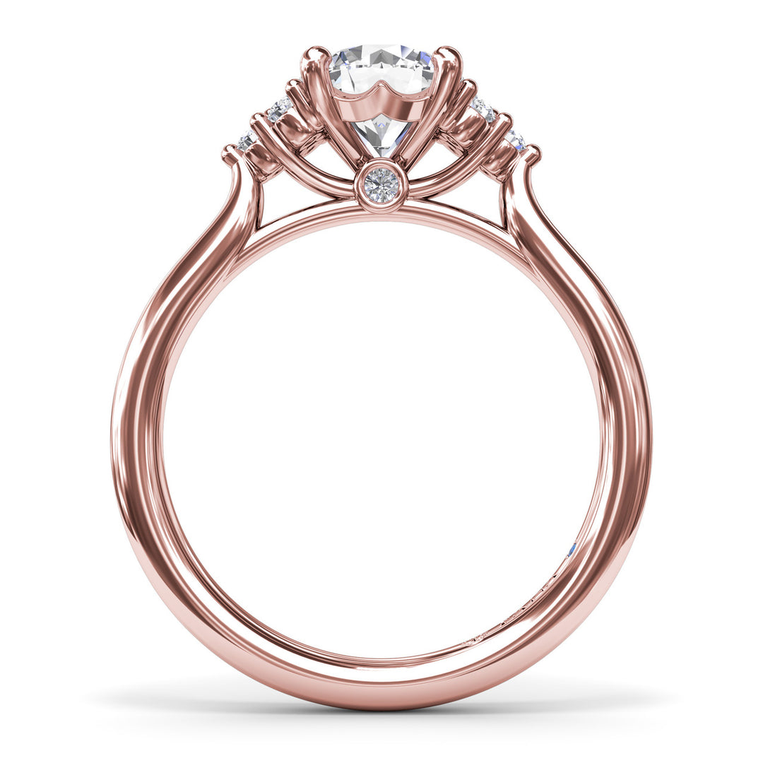 Sophisticated Side Cluster Diamond Engagement Ring