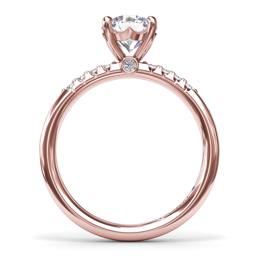 Quarter Band Diamond Engagement Ring