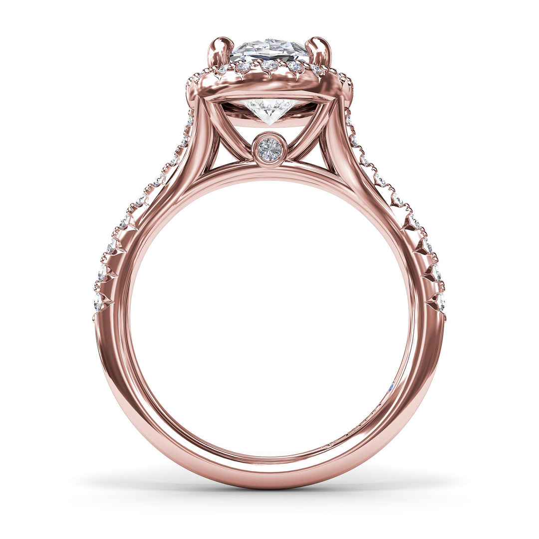 Majestic Halo Diamond Engagement Ring