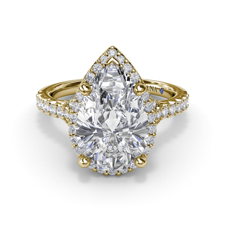 Split Shank Diamond Halo Engagement Ring