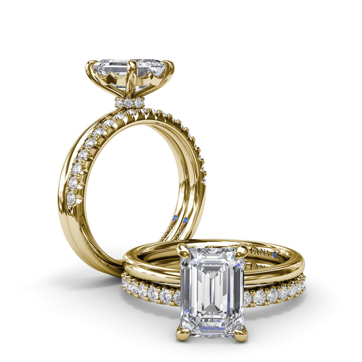 Hidden Halo Diamond Engagement Ring