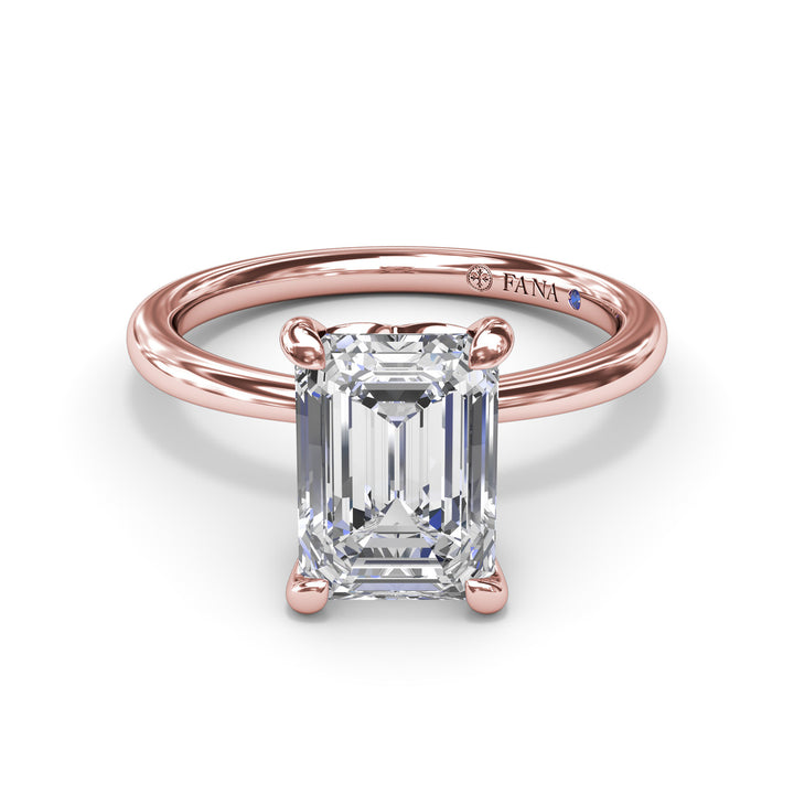 Hidden Halo Diamond Engagement Ring