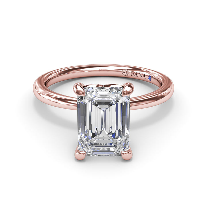Hidden Halo Diamond Engagement Ring