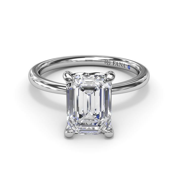 Hidden Halo Diamond Engagement Ring