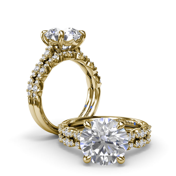 Petite Pave Diamond Engagement Ring