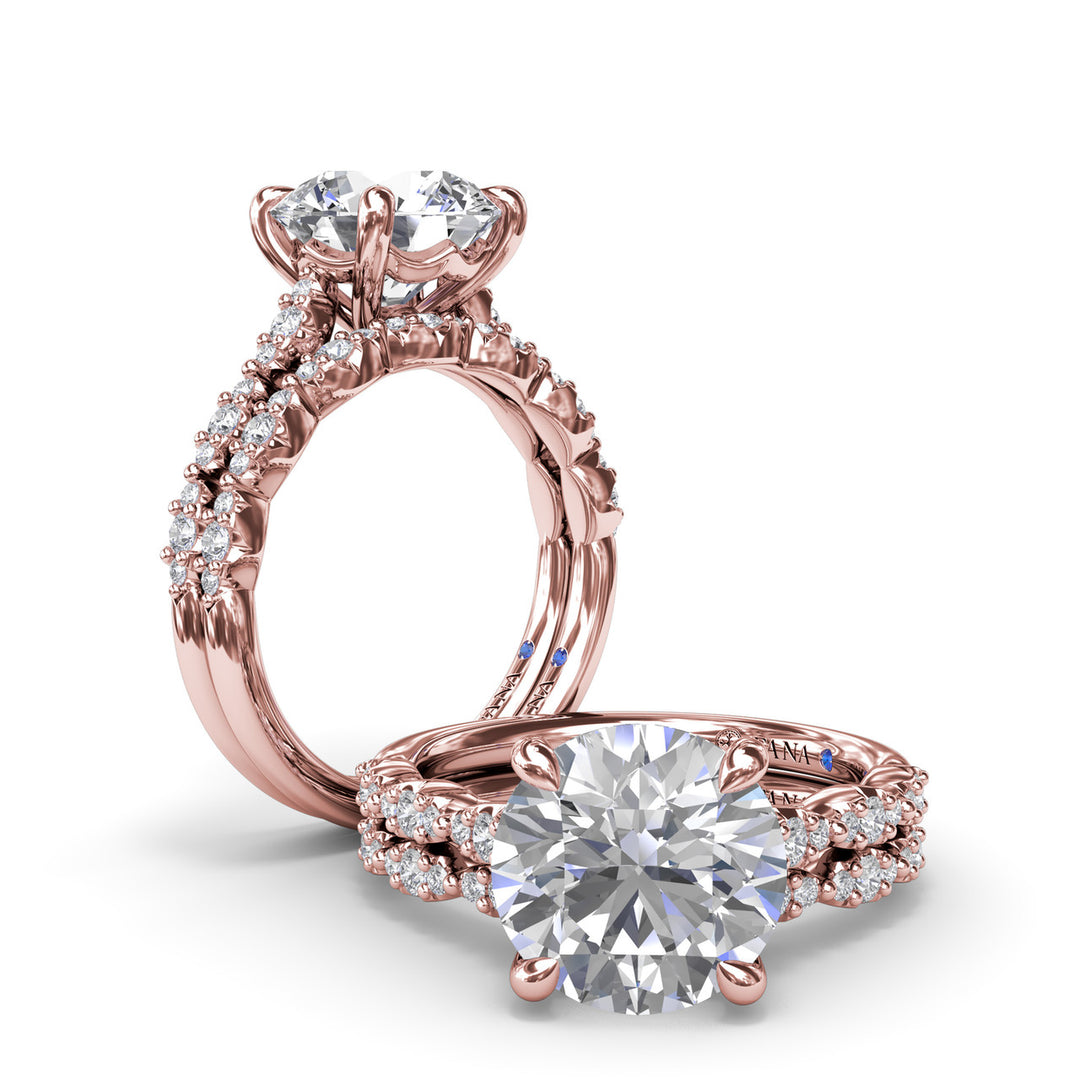 Petite Pave Diamond Engagement Ring